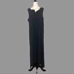 ❤️ L ❤️ NWT Anthro Dress Navy Henley Button Casual Relaxed